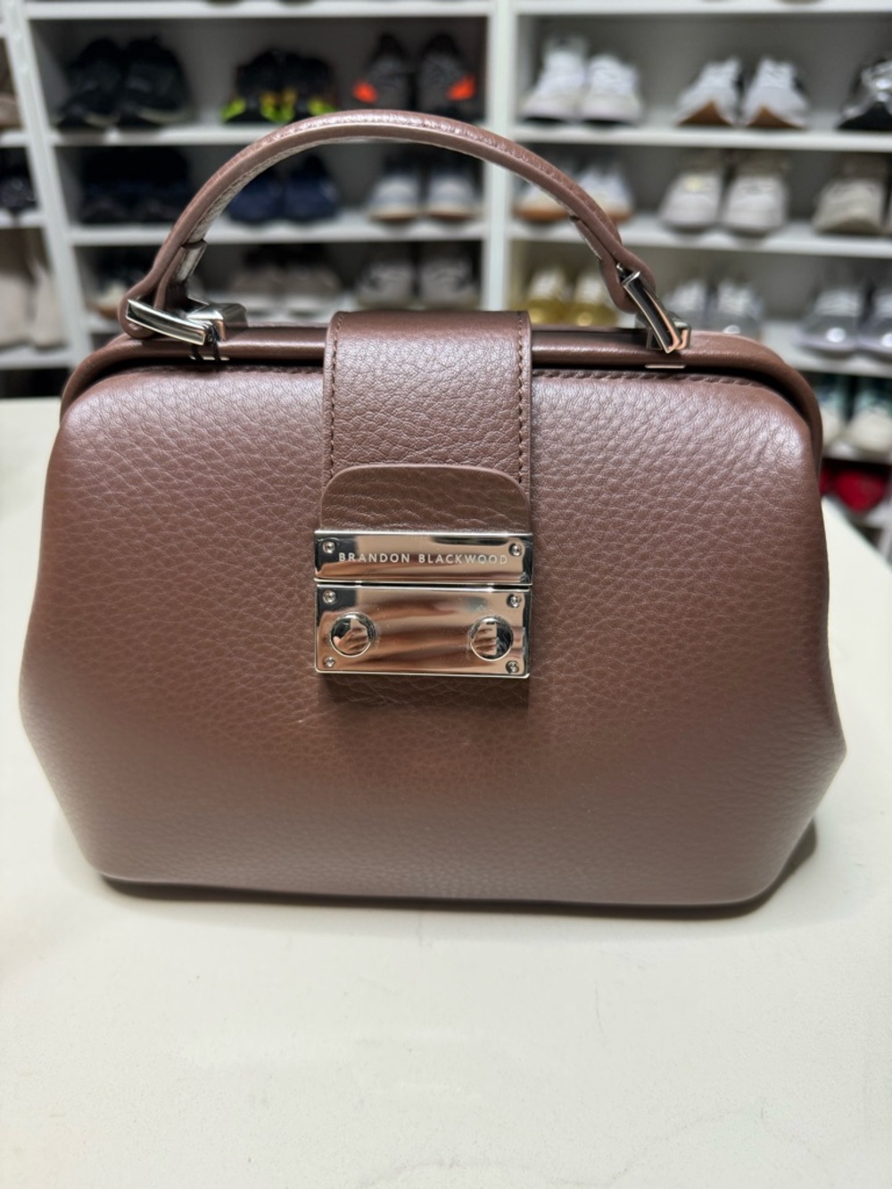 Brandon Blackwood Brown Pebbled Leather Dr Bag